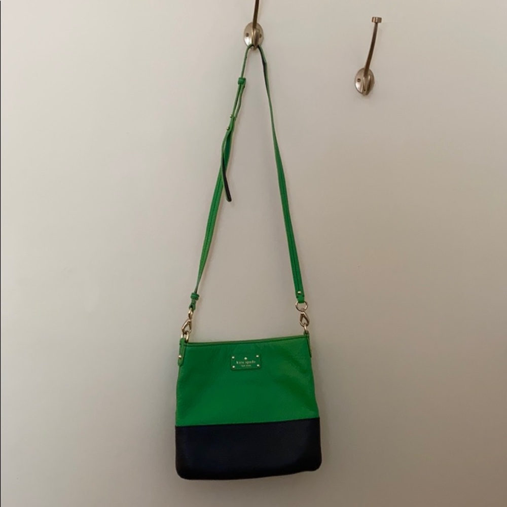 Kate Spade Green and Navy Colorblock Crossbody Bag